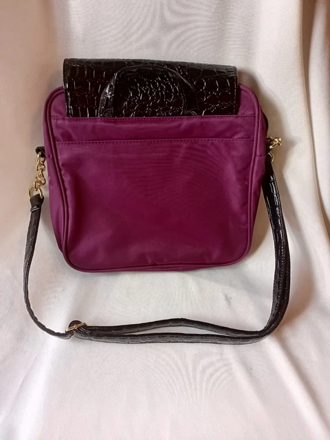 Samantha Brown Peacock Burgun w/ Black Croco RFID Travel Crossbody Handbag Purse 2