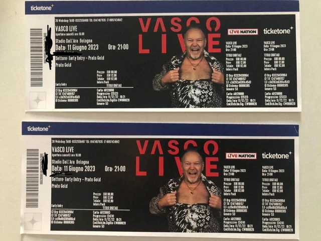 2 Biglietti CONCERTO VASCO ROSSI 11/6/2023 Bologna EARLY ENTRY