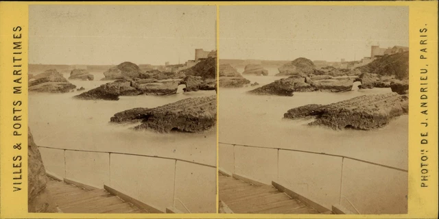 Photo Stéréo Vintage - Angleterre, Isle Of Wight, Vue Depuis Ryde Pier, Vers 1870 - Tirage D'époque