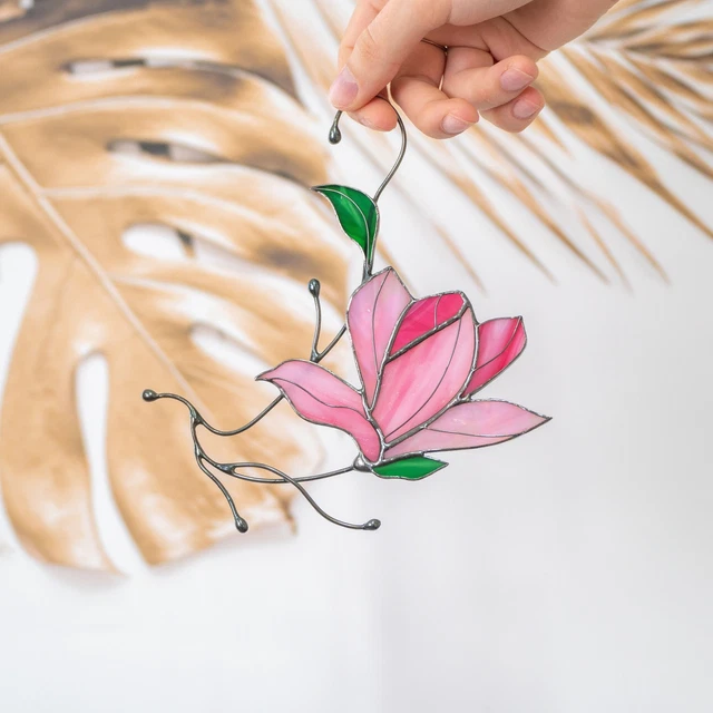 Magnolia Window Hanging Mothers Day Gift Flower Suncatcher Modern Plant Decor