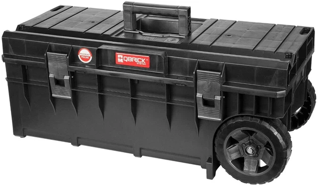 Qbrick System Werkzeugkoffer Auf Rollen Werkstattwagen Werkzeugtrolley Werkzeugkasten Leer Werkzeugkiste ONE Cart 2.0 Schwarz 641 X 485 X 660 Mm
