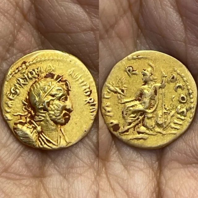 Very Ancient Old Greek Bactrian 18K Gold Coin In Great Condition