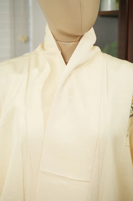 Dear Vanilla Japanese Silk Kimono Women's Robe Gown Authentic Japan Vintage Mint 3