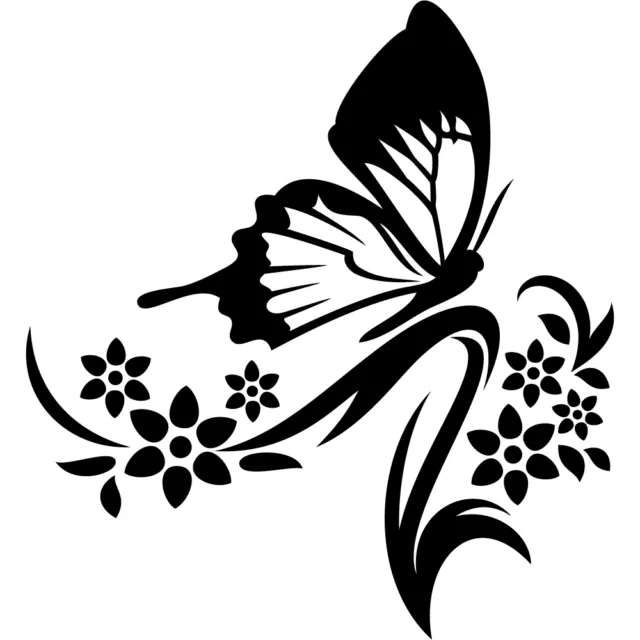 Sticker Mural Fleur Coquelicots aux papillons - TenStickers
