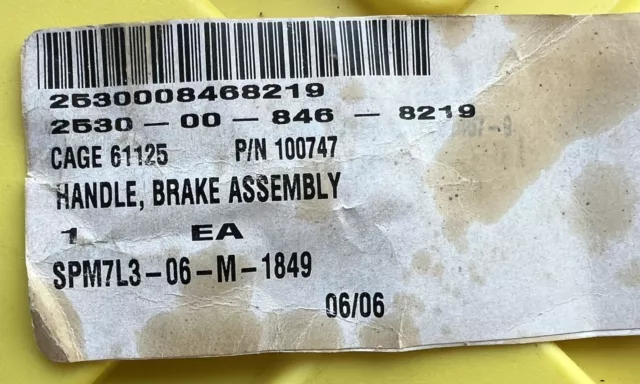 Linde Hand Brake Lever 100747. NSN 2530-00-846-8219
