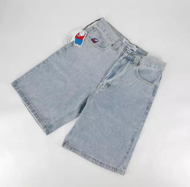 Unisex Fashion Wash Blue Jeans Polar Skate Co Big Boy Baggy Denim Shorts New Hot 3