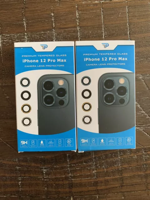Camera Lens Protector for iPhone 12 Pro Max, Tempered Glass - Lot of 2, New