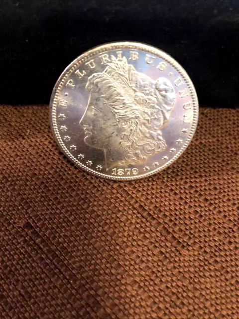 1879-S  Morgan Silver Dollar AU {Beautiful Luster mirror} details better date .