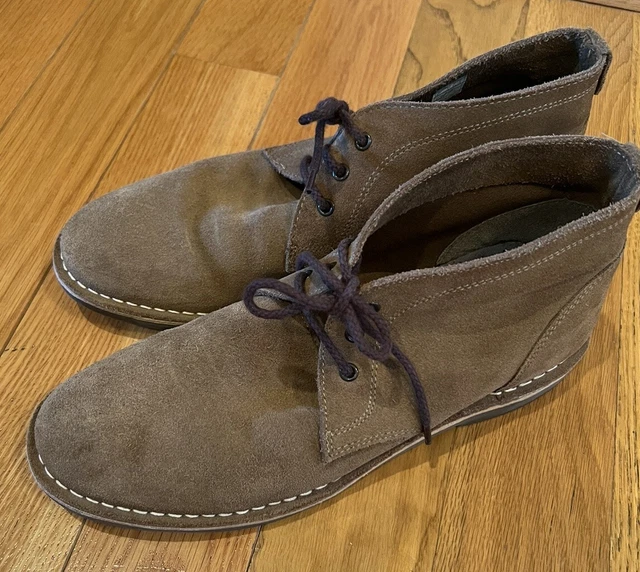 CROWN VINTAGE TAN Taupe Brown Suede Leather Lace up Boots Mens 9 £27.