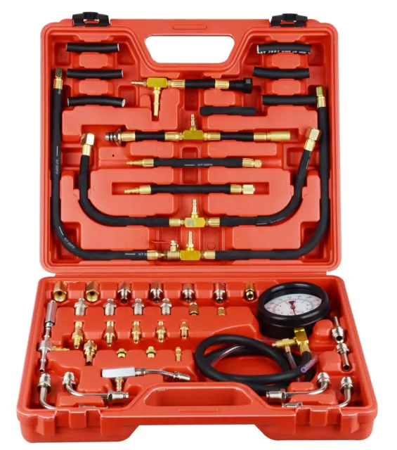 Universal Fuel Injection Gauge Pressure Tester Test Kit Car System Pump Tool Set