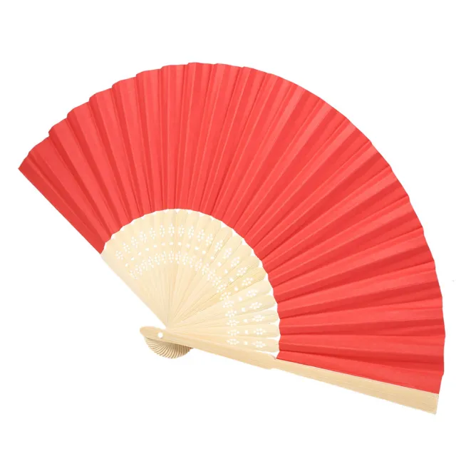 Chinese Folding Bamboo Ribs Fan DIY Blank Paper Fan Wedding Shower Party ZU