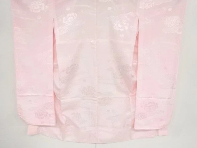 01177# Japanese Kimono / Hitoe Juban For Furisode / Woven Kiku & Ume With Pe