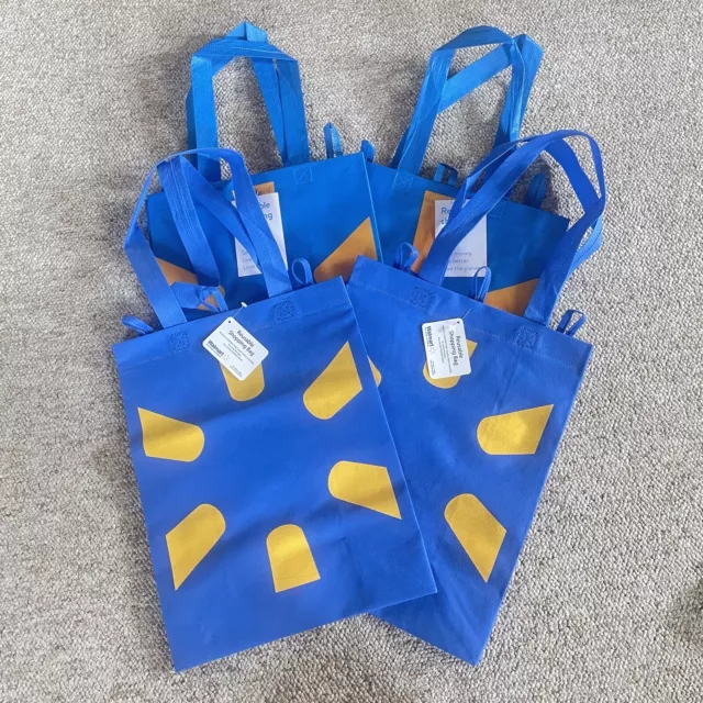 5 BRAND NEW Heavy Duty Reusable Walmart Shopping Bags Wal-Mart Logo LOWEST  PRICE
