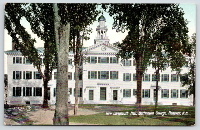 Hanover New Hampshire~Dartmouth College~New Dartmouth Hall~Clock on Front~c1910