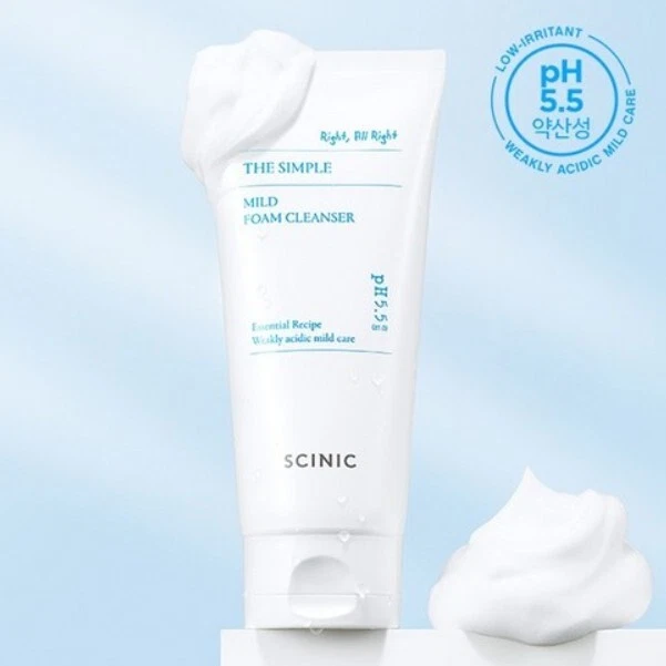 Limpiador de espuma suave SCINIC The Simple 120 ml pH5.5 espuma limpiadora cuidado de la piel coreano