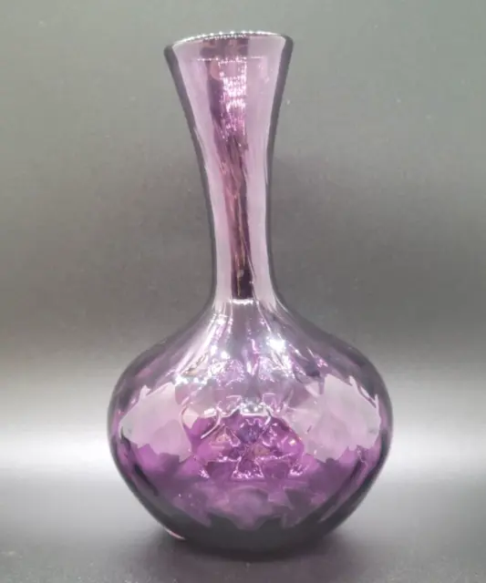 Pairpoint Art Glass 34% Lead Crystal Vase 6" Purple Amethyst Pairpoint Sticker