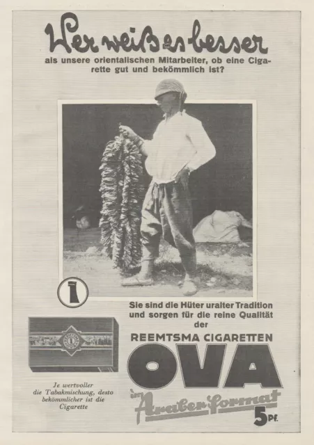 J1336 Reemtsma Cigaretten OVA - Pubblicità grande formato - 1929 Old advertising