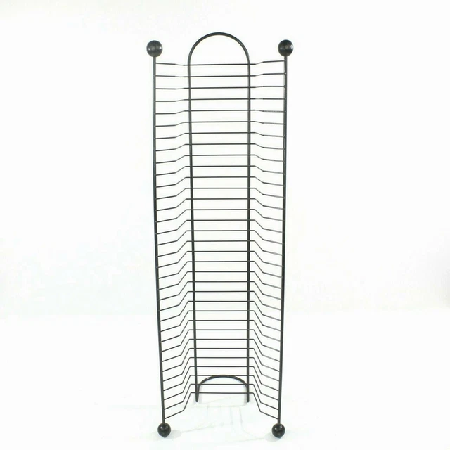 Media Tower Rack Video Game 32 CD DVD Storage Organizer Shelf Stand Black