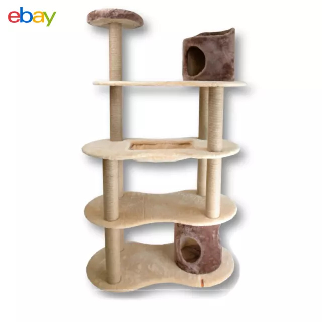 Furniture Tower Cat House Pet Condo Tree Scratching Kitten Post Cave Posts Bed P