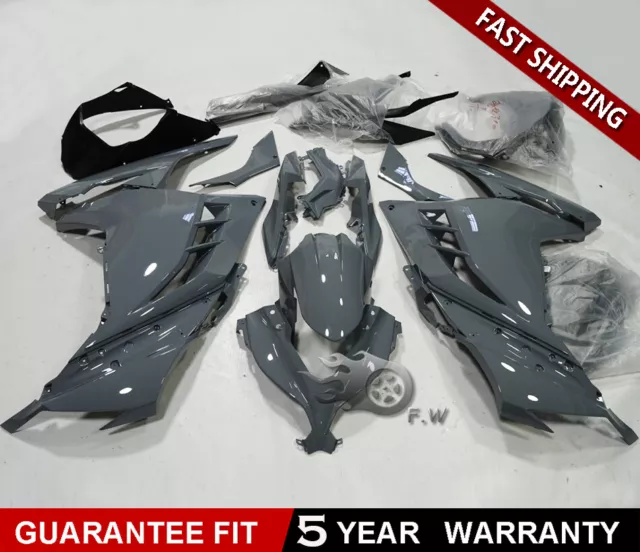 Gloss Nardo Gray Fairing Kit Panel Set For Kawasaki Ninja 300 EX300 2013-2017