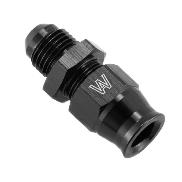 1x 6AN Male to 3/8" Tube Pipe Fuel Line Fitting w/ Brass Ferrule Black Hardline