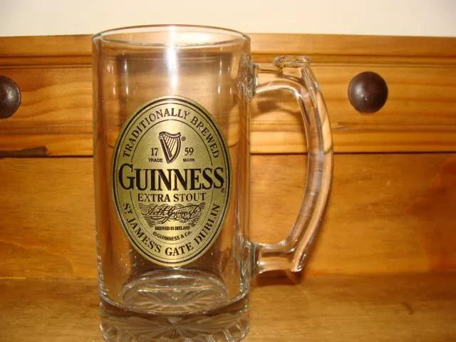 Guinness Extra  Stout Limited Edition Beer Tankard With Metal Logo 13090-80000