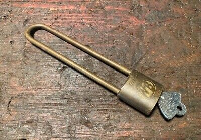 Vintage Wilson Bohannan WB 659 Specialty Long Shackle Brass Padlock Lock