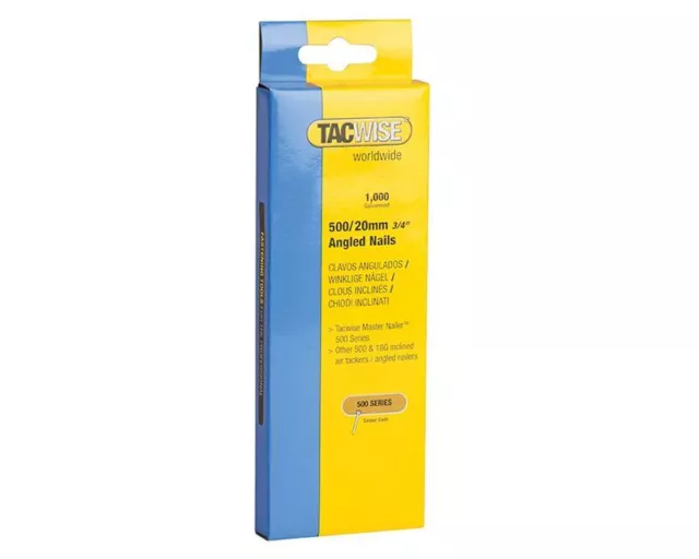 Tacwise - Pack de 1000 clous galvanisés coudés, calibre 18, calibre 18, 20 mm