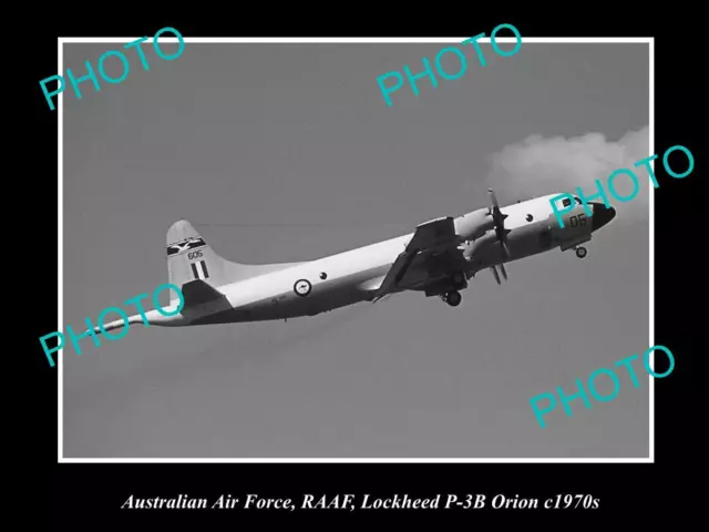 HISTORIC AVIATION PHOTO OF RAAF AUSTRALIAN AIR FORCE LOCKHEED ORION PLANE 1970s