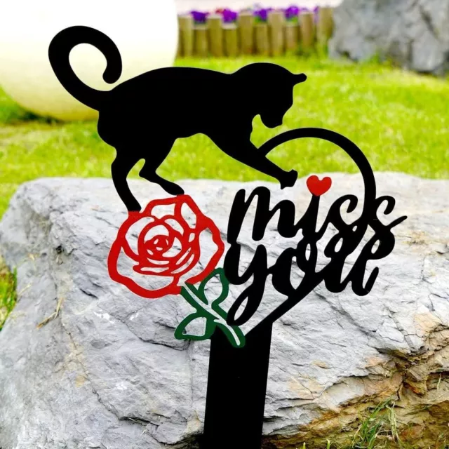 Memorial Grave Markers Metal Pet Memorial Stake Cat Memorial SignMiss You Sign