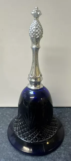 Cobalt Blue Glass Bell Vintage Perfume Bottle Moonwind  Avon 1976 90% Full