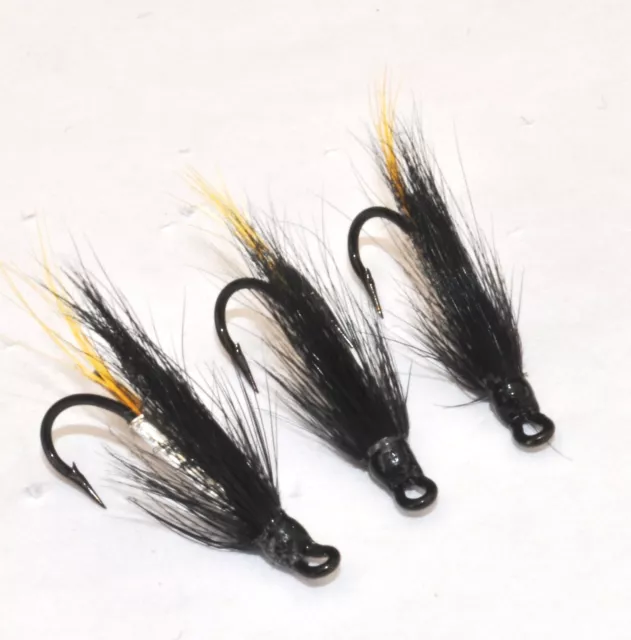 Silver Stoat x 3 salmon flies - doubles and trebles sizes 8, 10 and 12