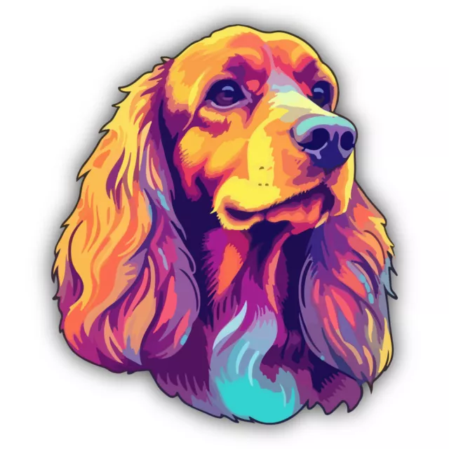 Color Art English Cocker Spaniel Dog Shaped Vinyl Decal Sticker