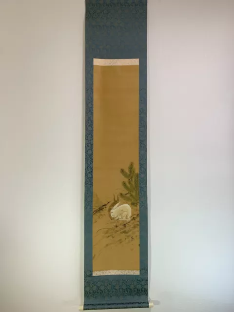 HANGING SCROLL JAPANESE ART Painting kakejiku Vintage Hand Paint PICTURE #954