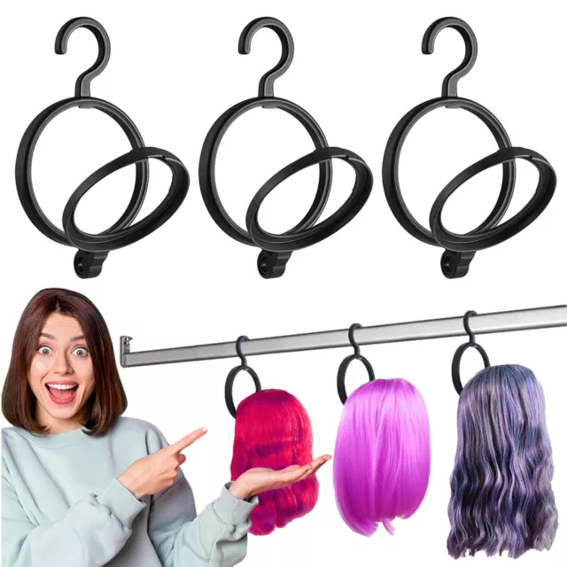 3 Pack Wig Hanger, Portable Hanging Wig Stand For Wigs and Hats, Collapsible