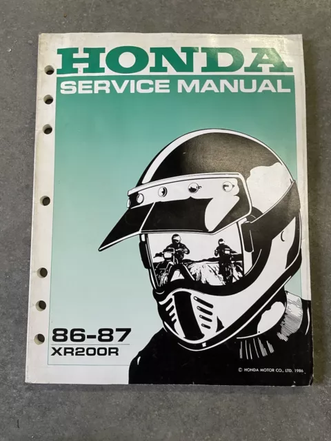 1986-87 Honda XR200R XR200 Factory Shop Service Manual OEM 61KT001 SW33E