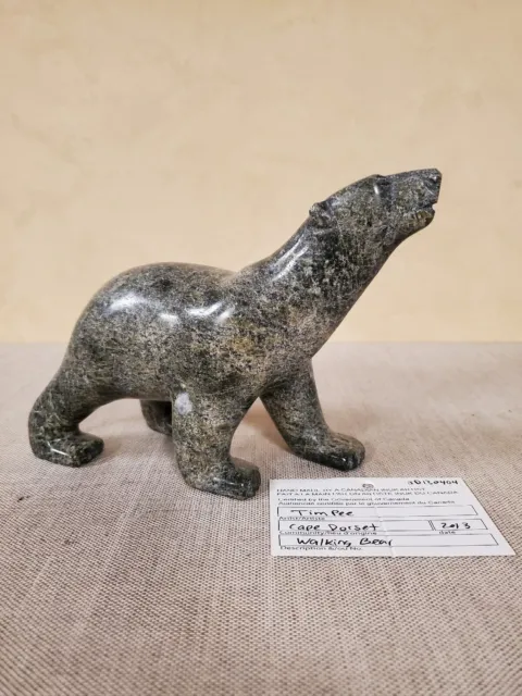 Walking Bear carving By Inuit Carver Tim Pee, Cape Dorset  With Papers   2013