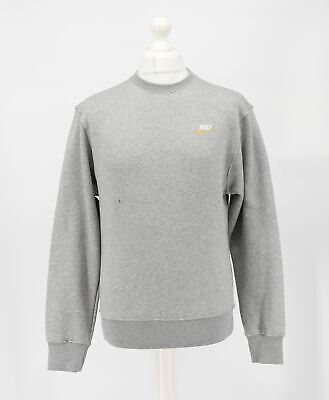 Nike Mens Uk Xs Grey Club Fleece Crew Sweatshirt Sweater Rrp Â£45