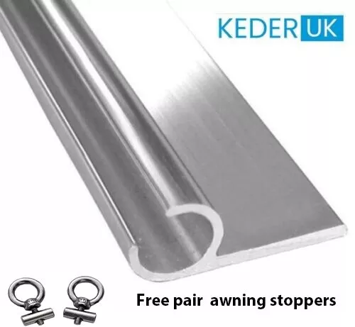 VW Campervan Motorhome Caravan Awning C Rail 3 metre 1 piece and AWNING STOPPERS