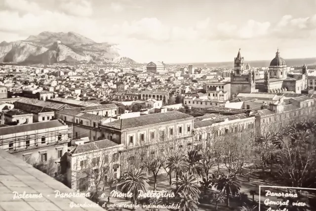 Cartolina - Palermo - Panorama e Monte Pellegrino - 1960 ca.