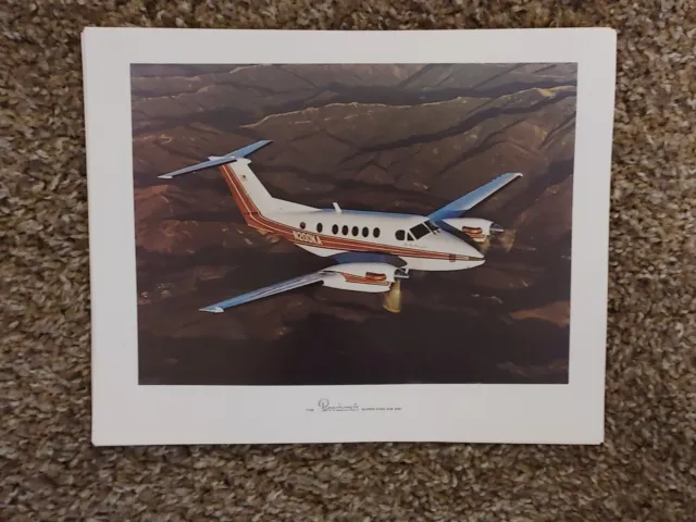 Vintage Beechcraft Super King Air 200 Picture Card collectible airplane aircraft