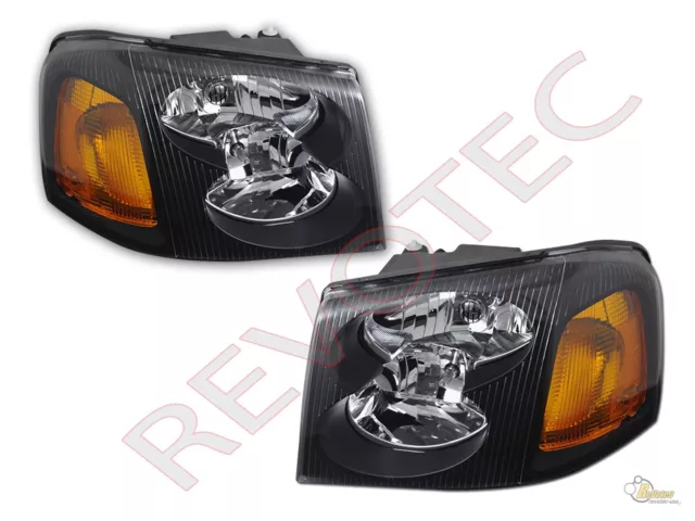 02-09 GMC Envoy 02-06 Envoy XL 04-05 XUV Black Housing Headlights Head Lamps