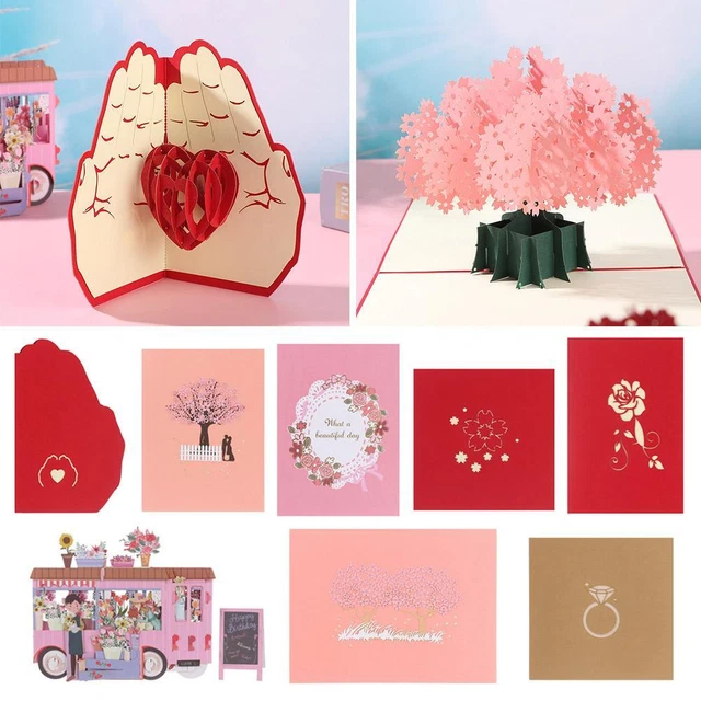 Biglietti Auguri Premium Carta Perlata - 15.2x10.2cm Per Natale, San Valentino, Compleanni - Con Busta Elegante