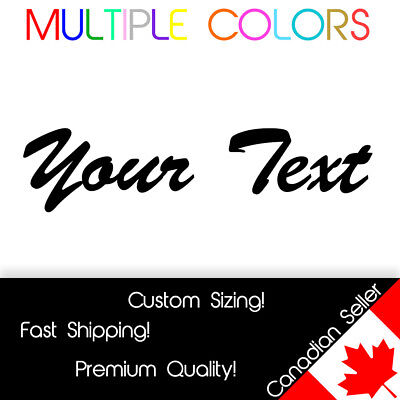 Custom Text Decal YOUR TEXT Car Wall vinyl sticker Script Personalized Lettering