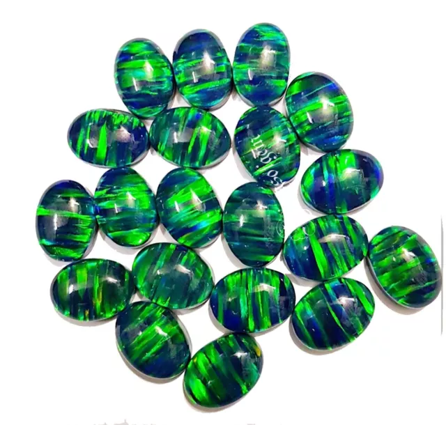 Australie 340 Ct 20 PC Opale de Feu Noire Ovale Cabochon Certifié Pierres...