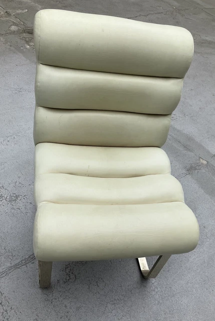 Mariani Pace Laguna Leather Chrome Armchair Karl Springer Halston Disco Era 70’s