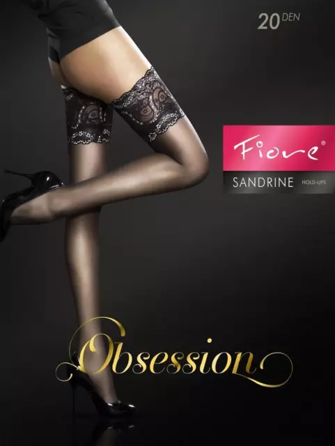 Fiore SANDRINE 20 DEN Bas sexy autofixant jarretière dentelle T2 T3 T4 - O4003