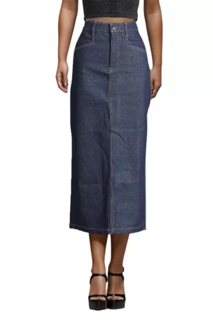 Country Road Denim Midi Skirt in Dark Indigo Size 8 AU