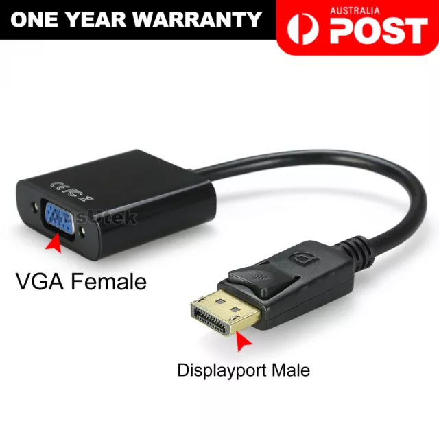 Displayport Display Port DP Male to VGA Female Video Converter Adapter Cable PC