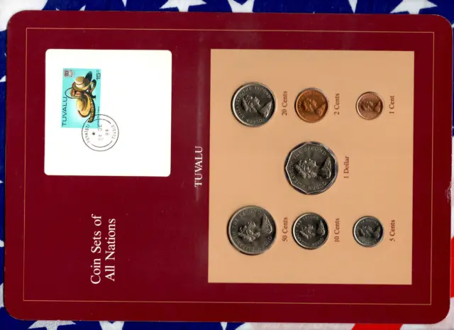 Coin Sets of All Nations Tuvalu 1985 UNC $1,50,20,10,5,2,1 cents 24DE 84